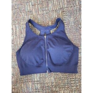 Soma Dark Blue Sport Seamless Zip Front Sports Bra Size XXL